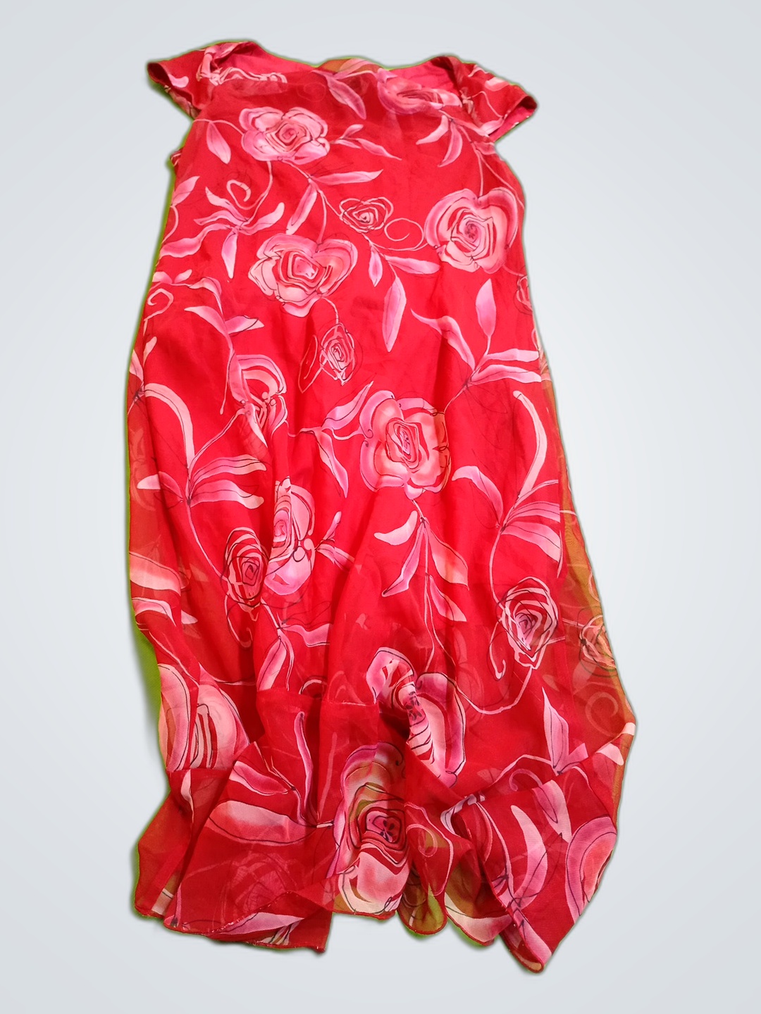 Vestido sin mangas de estampado floral Ombre