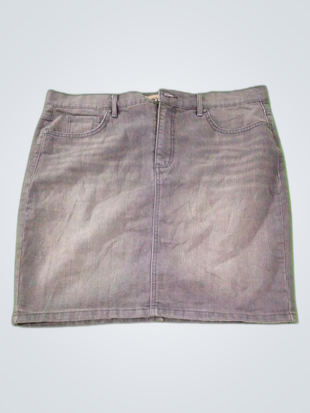 Falda de mezclilla gris