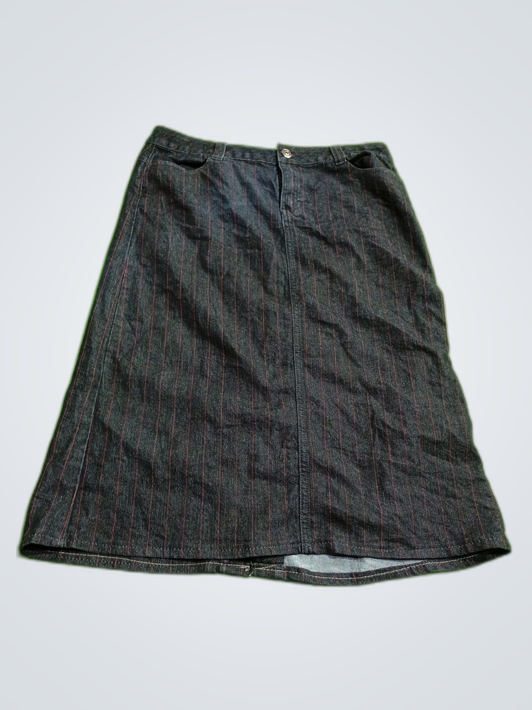 Falda midi de pinstripes de Cato Denim