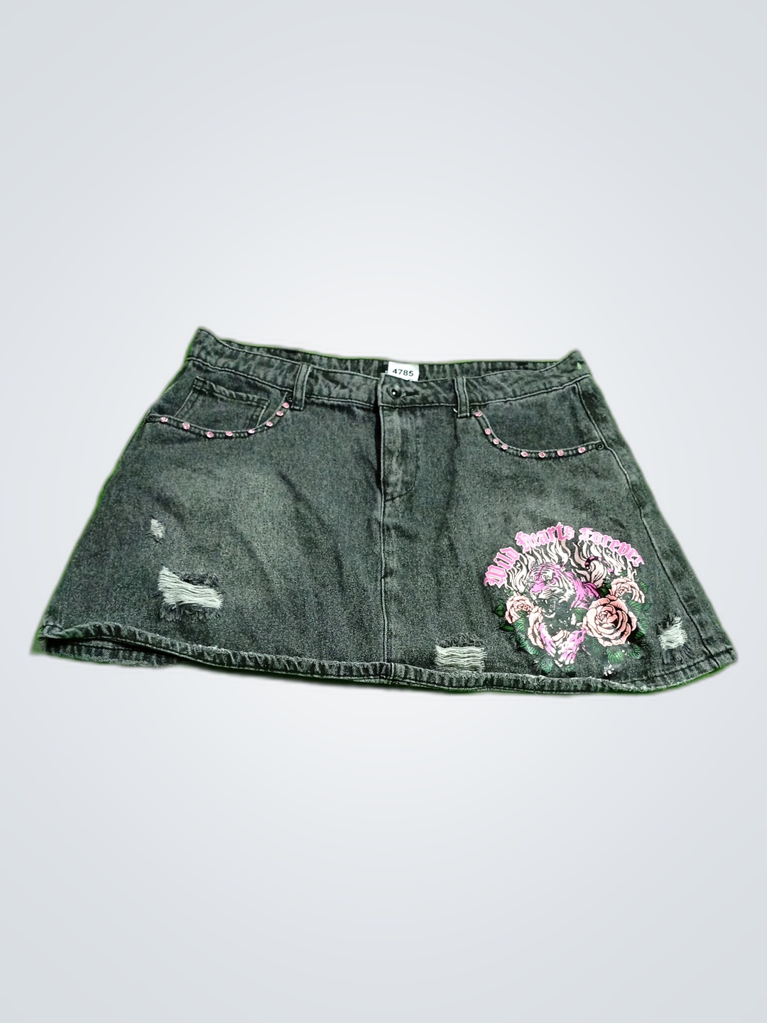 Falda de mezclilla gris