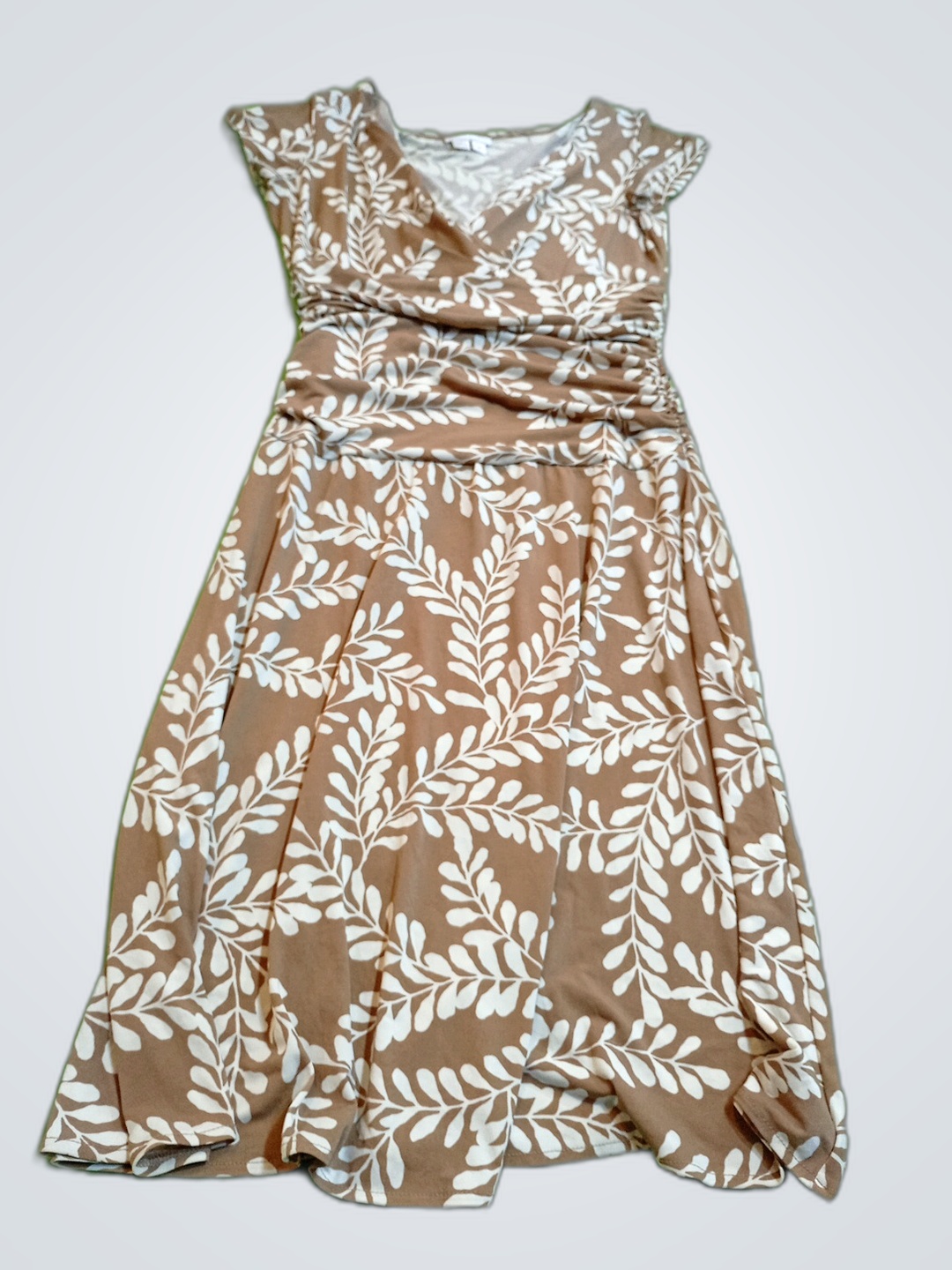 「ロンドンタイムズプリントラップドレス」