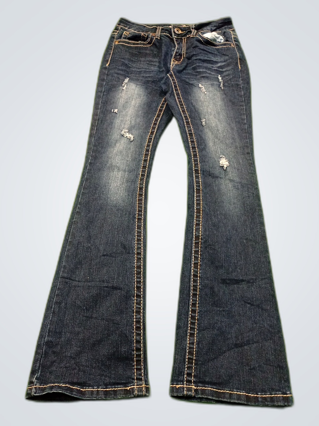 True Religion Flared Distressed Jeans