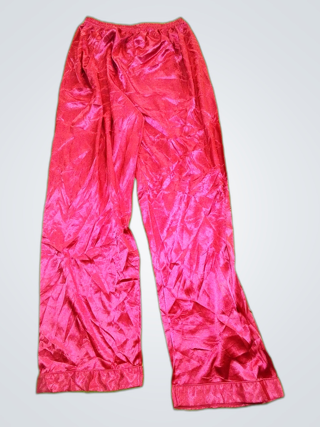 ブランドなしのピンクサテンワイドレッグパンツ