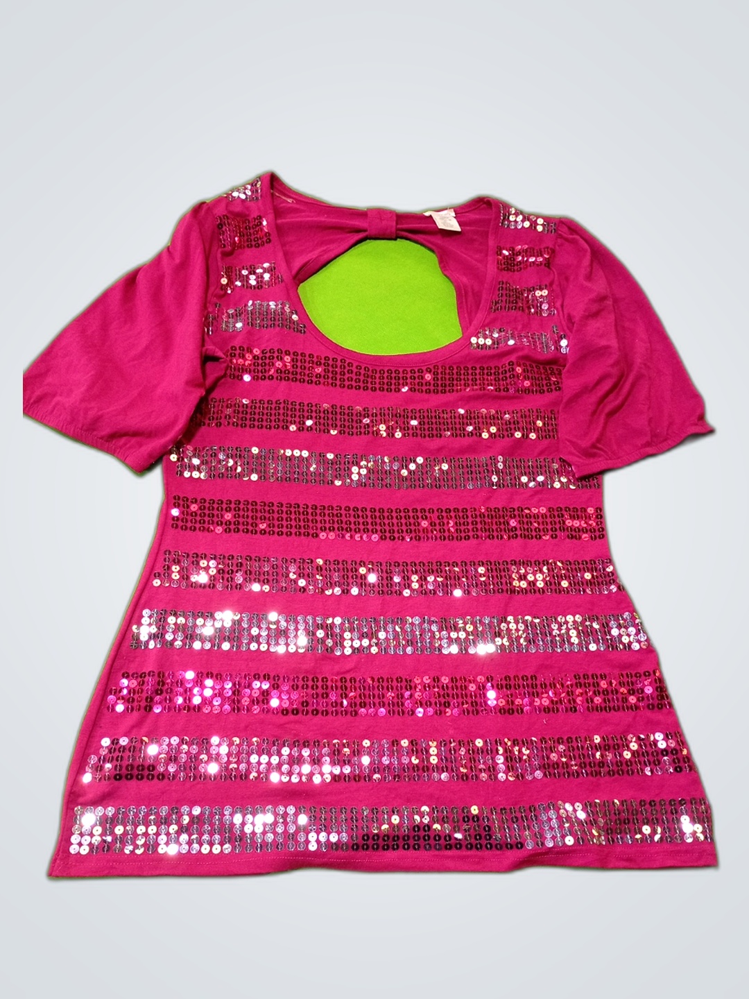 モス・ブロス ピンク シークイン ブラウス