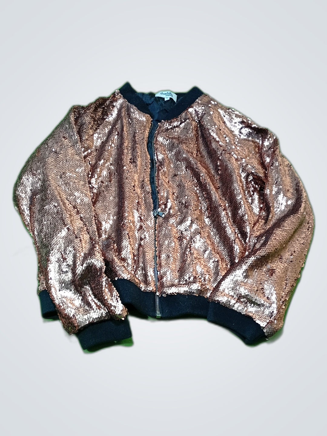 Charlotte Russe Sequin Bomber Jacket
