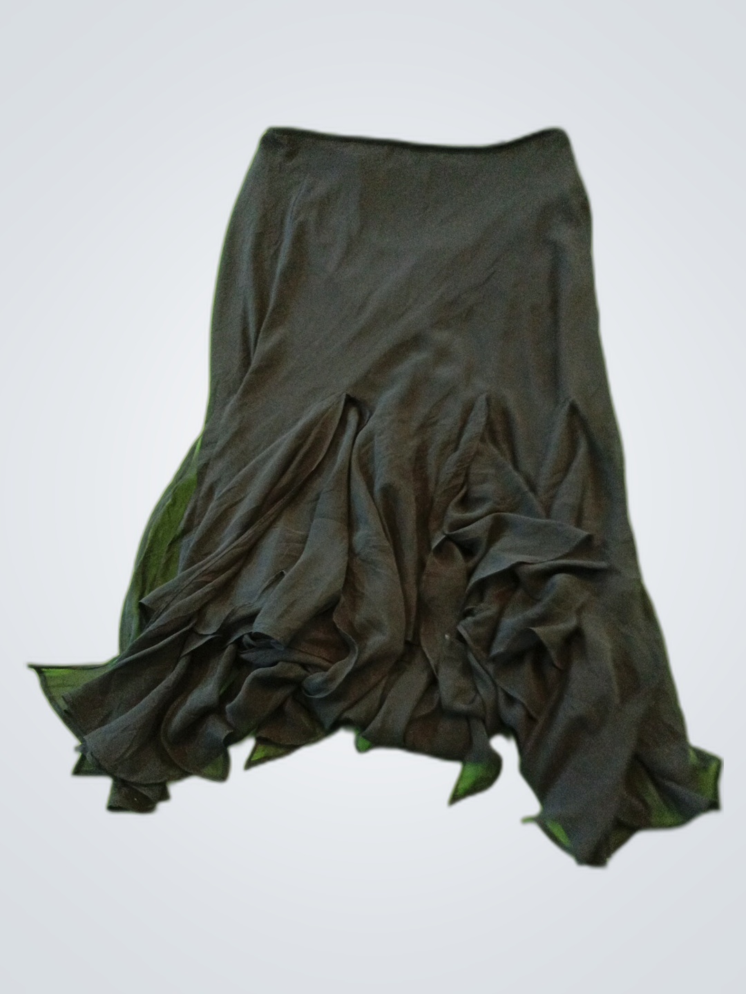 JBS Black Chiffon Midi Skirt