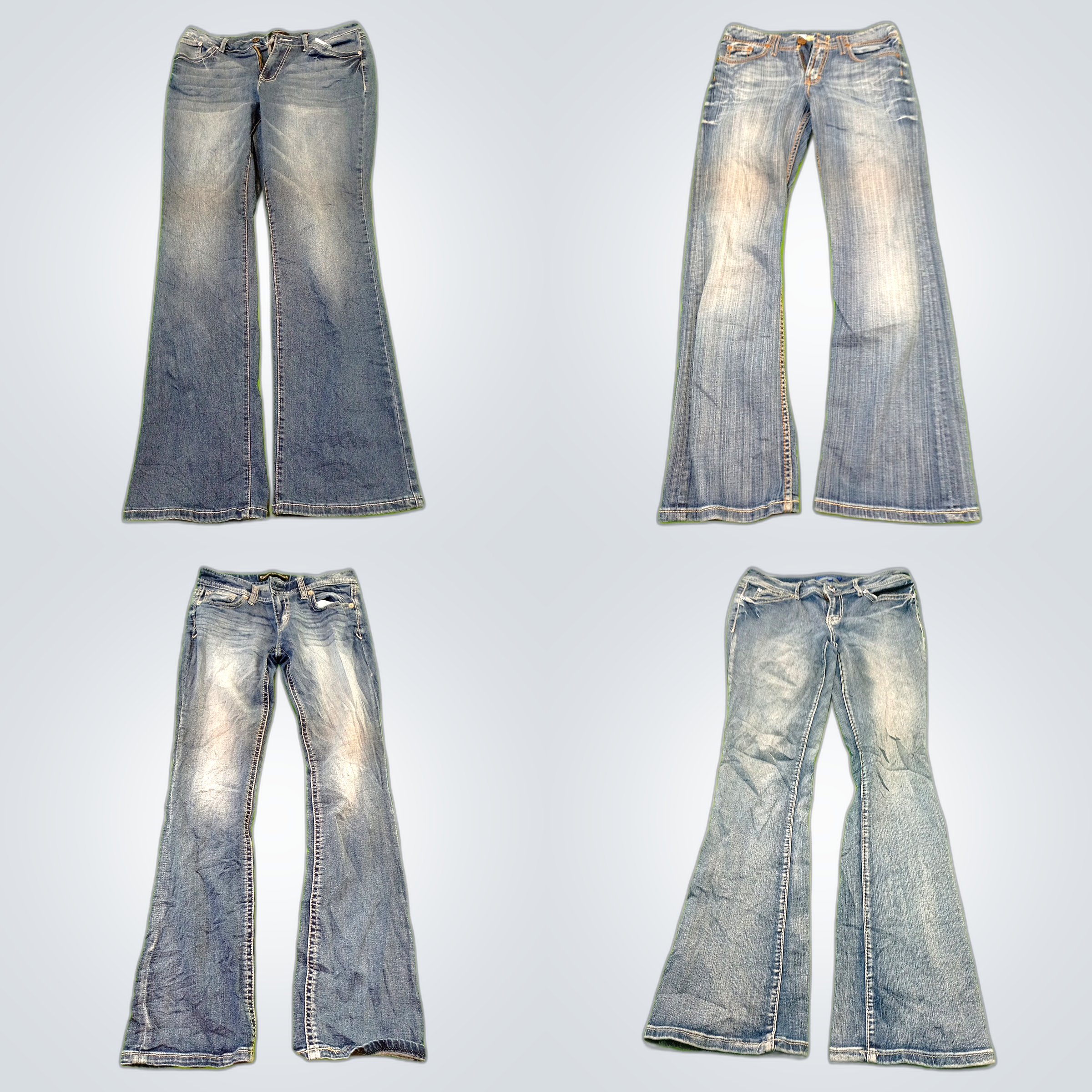Lot de jeans évasés et bootcut