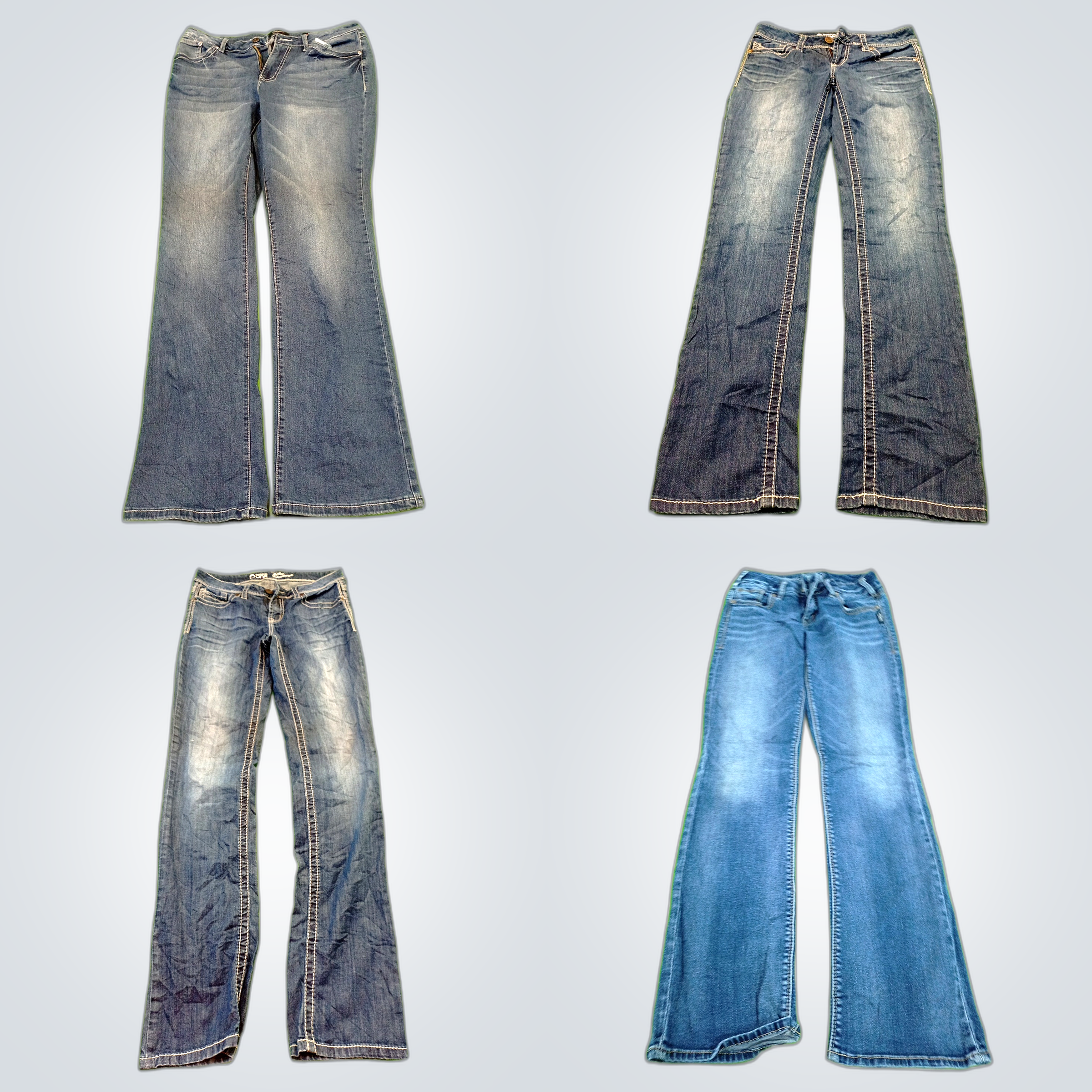Jeans évasés et droits