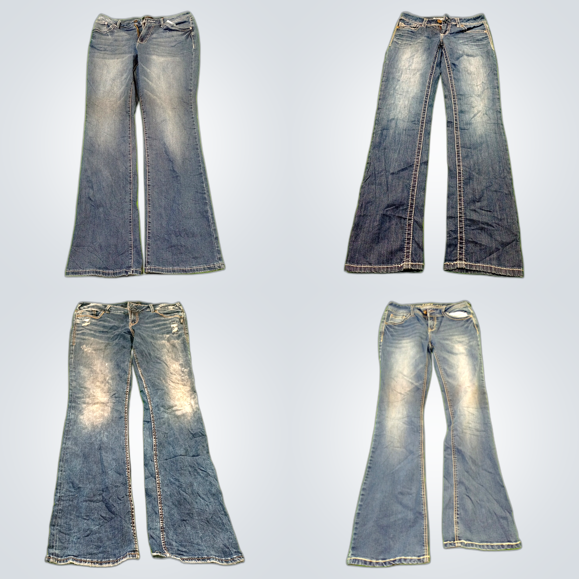 Jean en denim bleu évasé