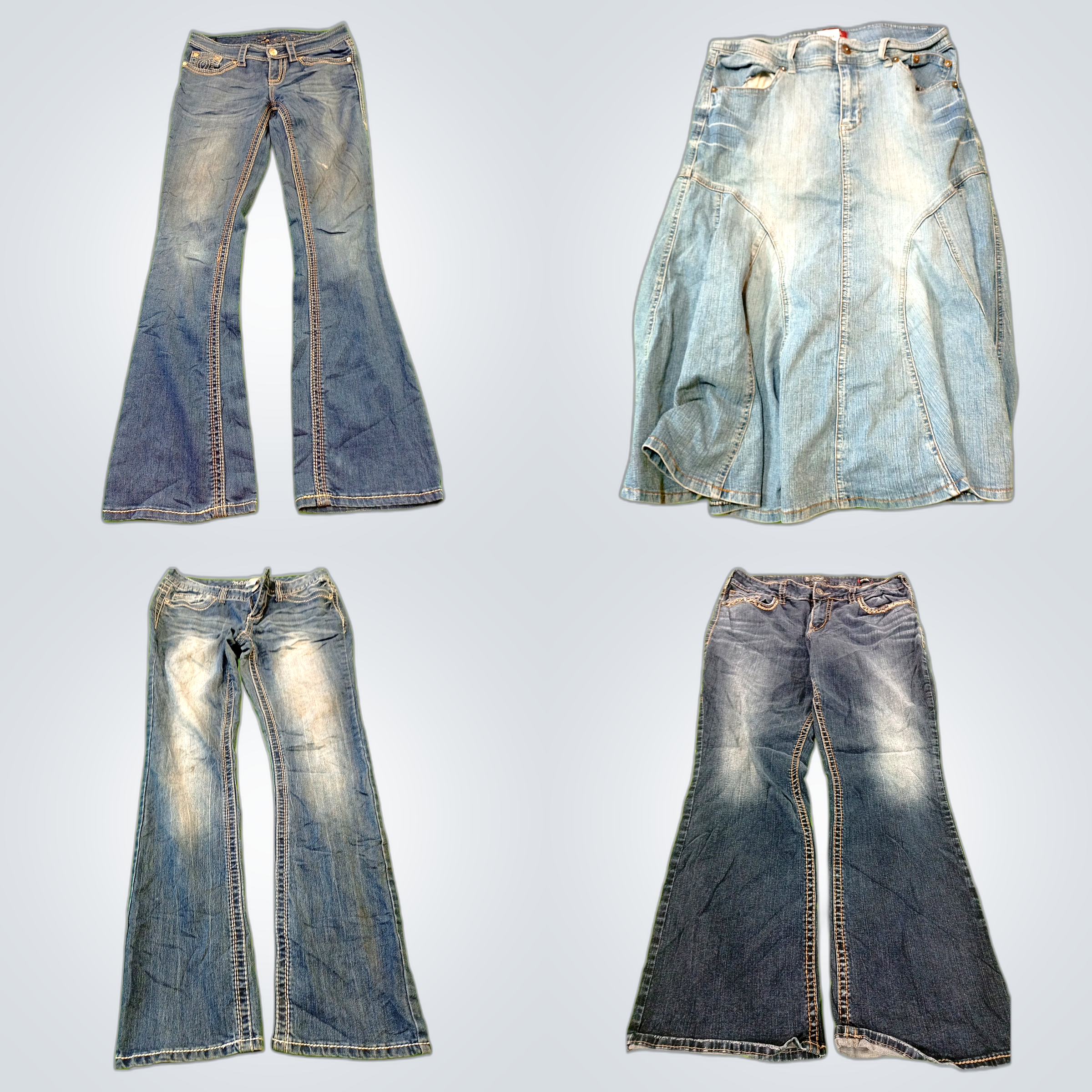 Lot de jeans évasés vintage Y2K