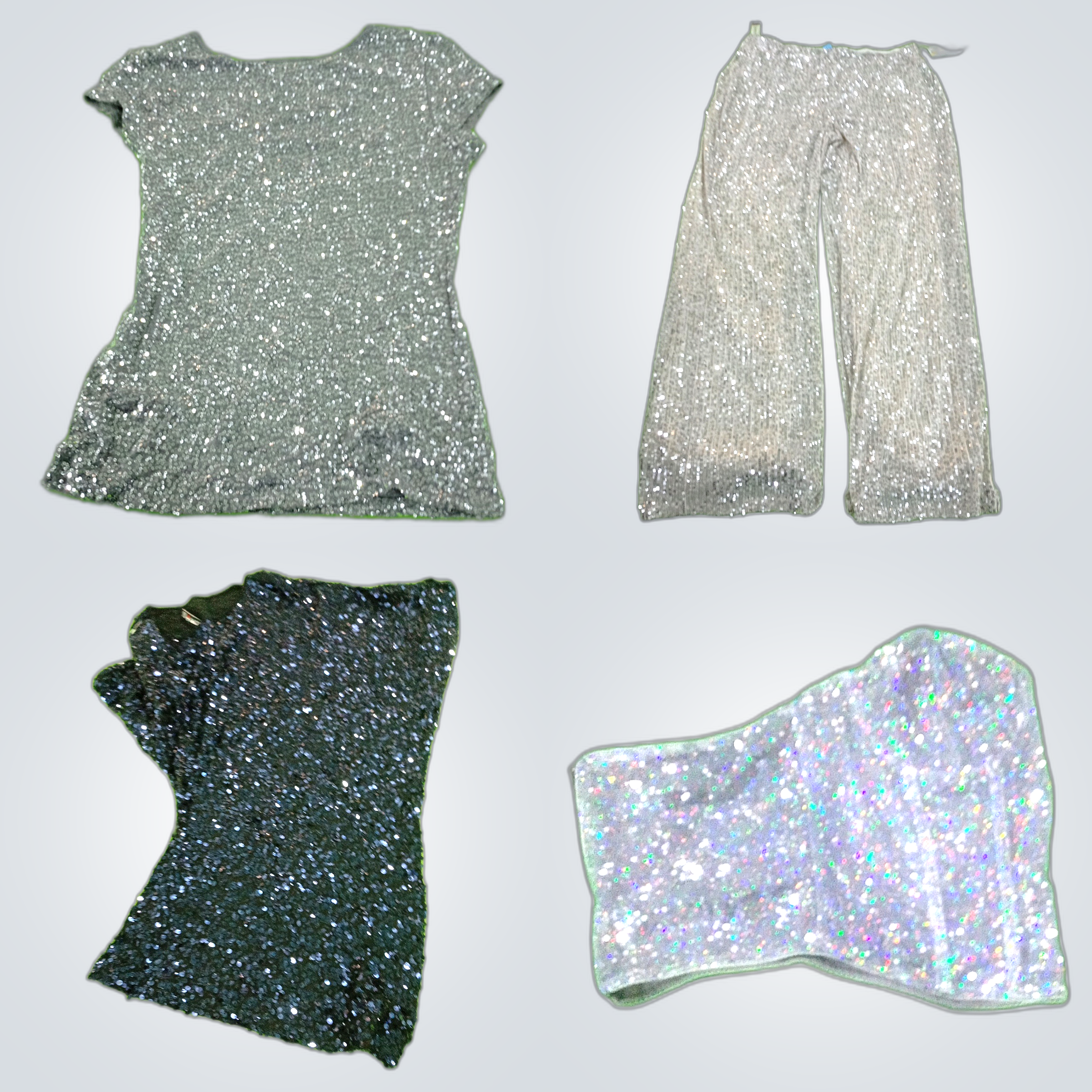 Pacote de Camisetas de Alças com Lantejoulas Y2K