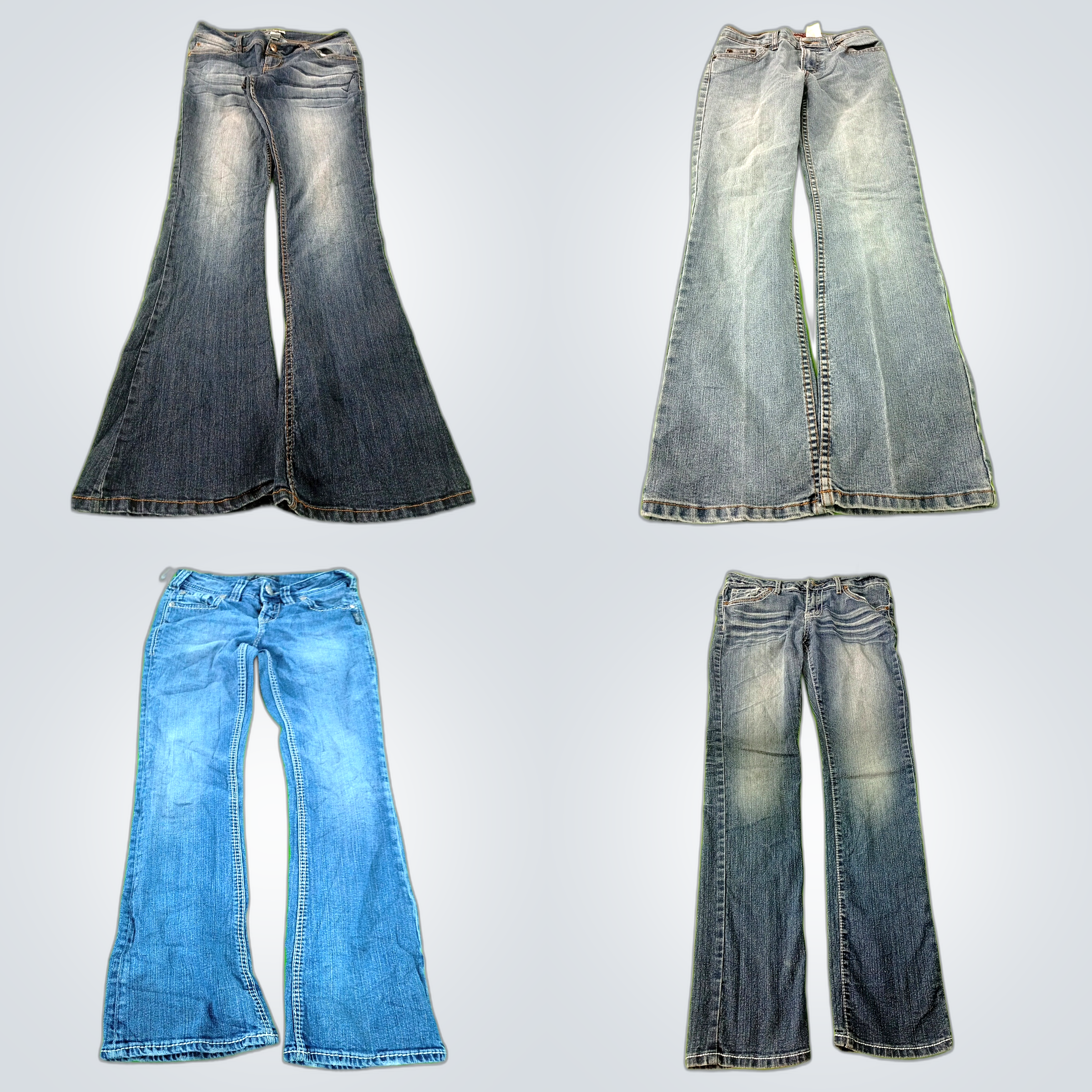 Lot de jeans évasés Y2K