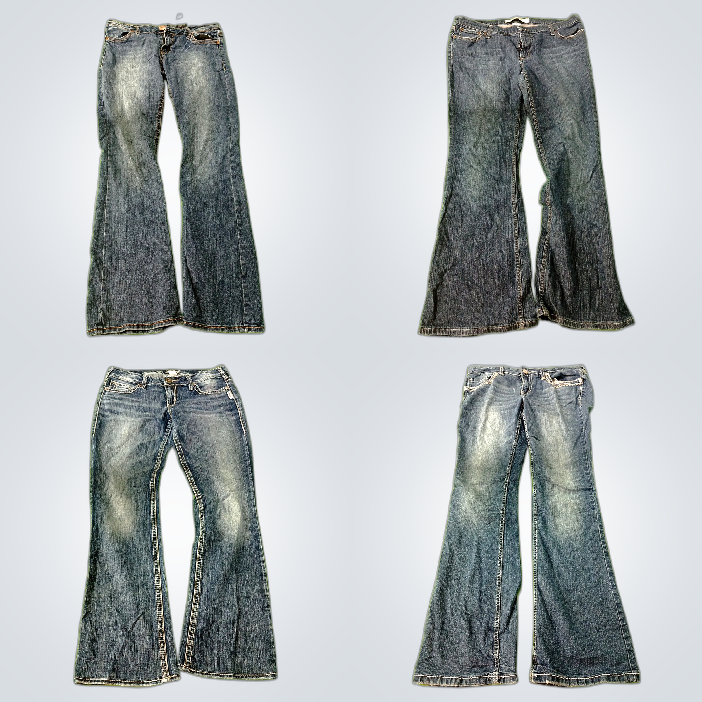 Lot de jeans évasés Y2K