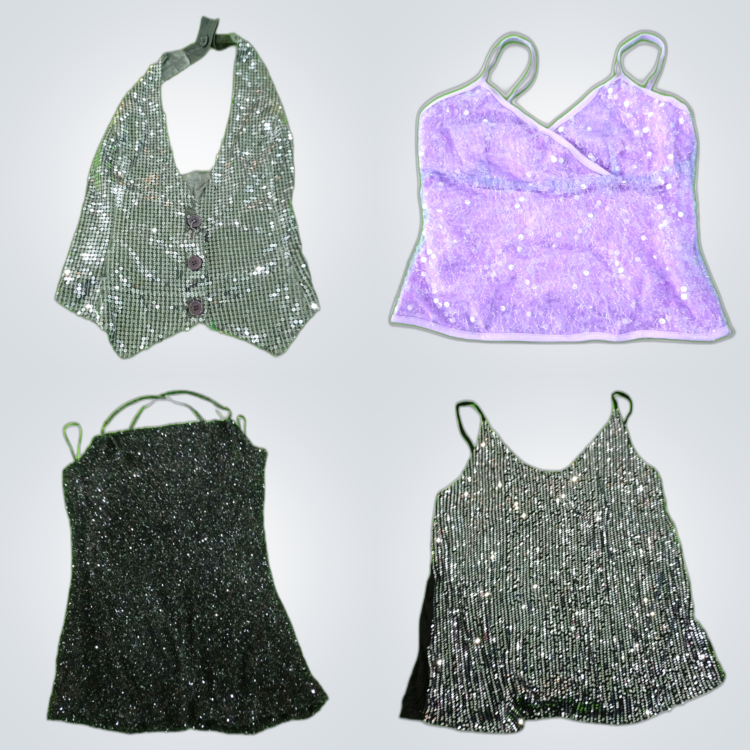Sequined Chic Bundle: 5-Piece Sequin Top & Waistco..