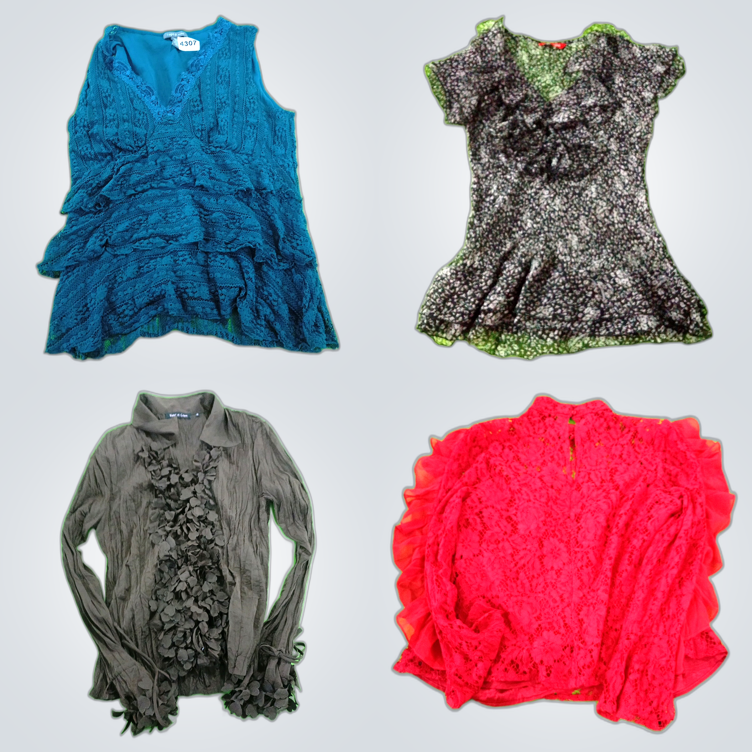 Y2k Ruffle Bluse Bündel