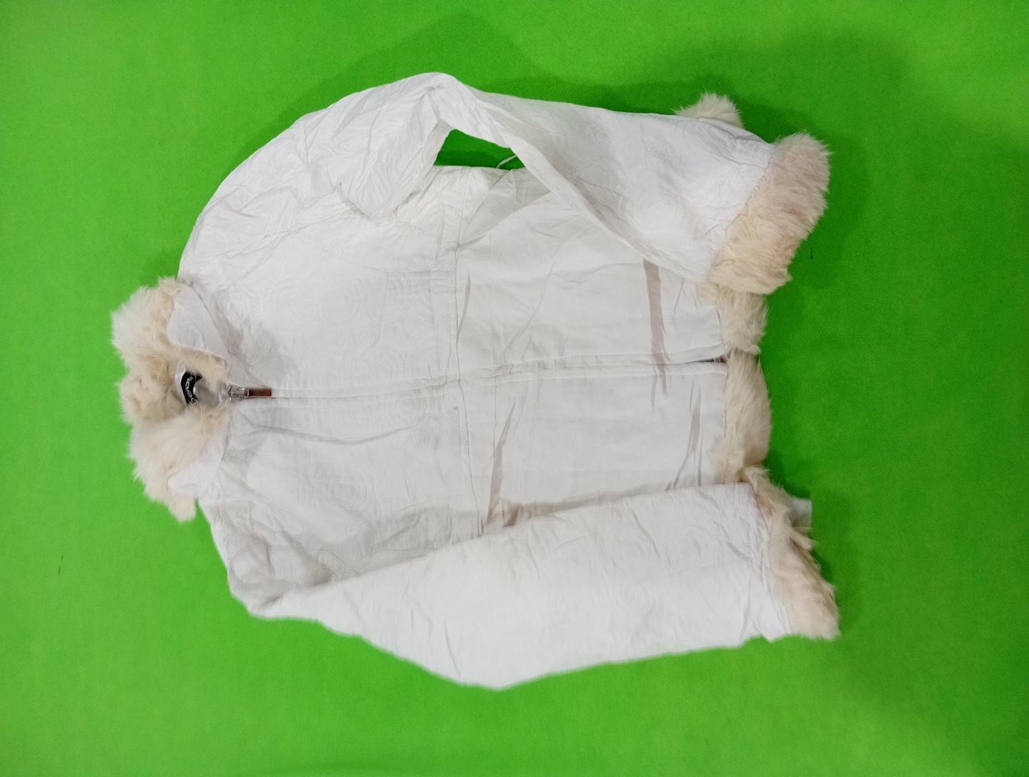 White Fur-Trimmed Jacket