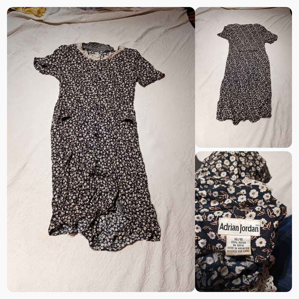 Adrian Jordan Floral Midi Dress