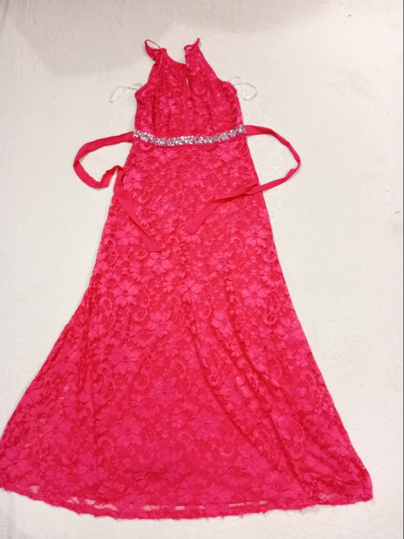 A. BYER Vestido Maxi Sin Mangas de Encaje Rosa