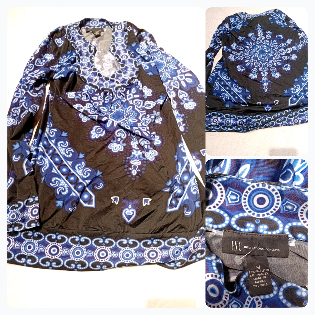 INC International Concepts Printed Blouse
