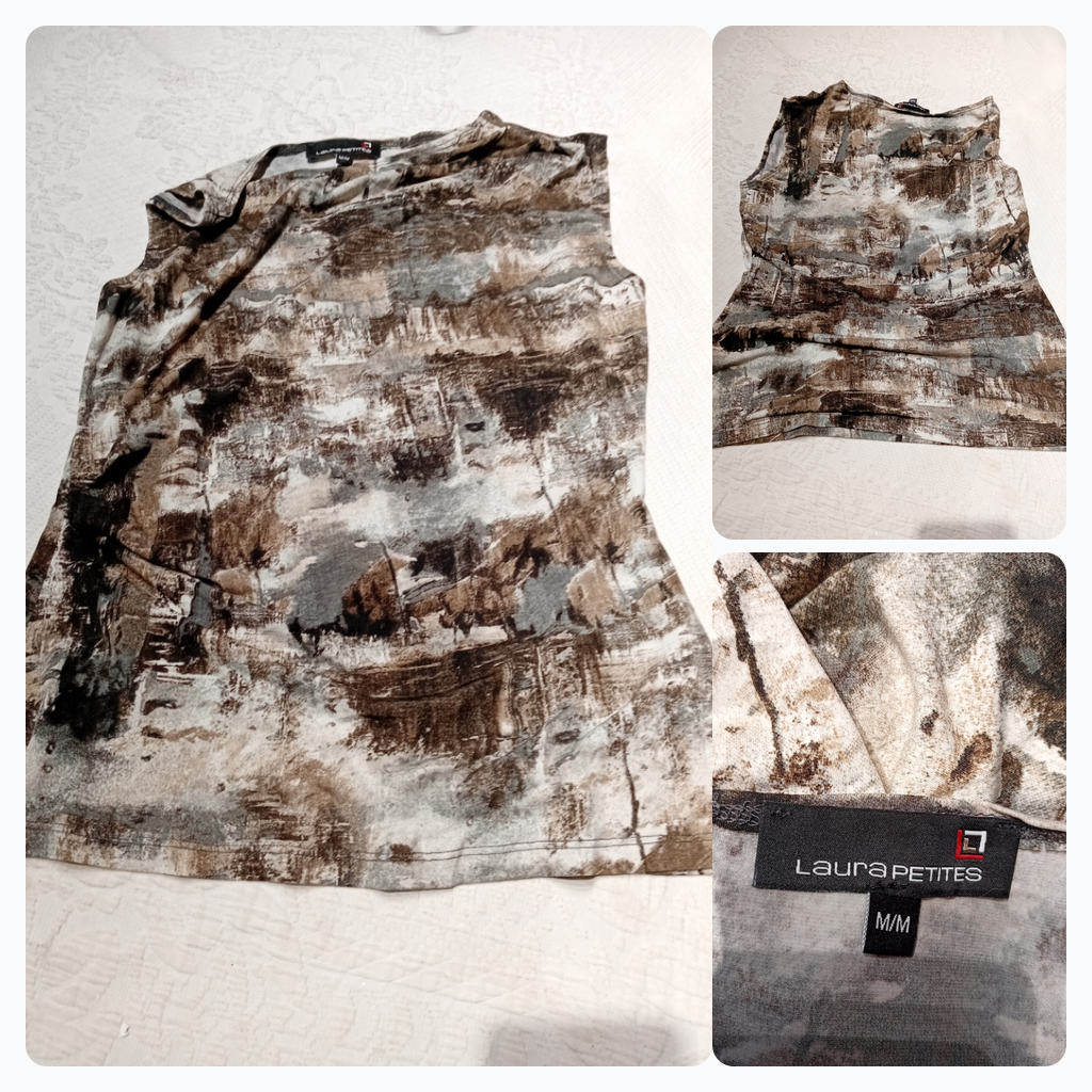 Laura Petites Abstract Print Sleeveless Top