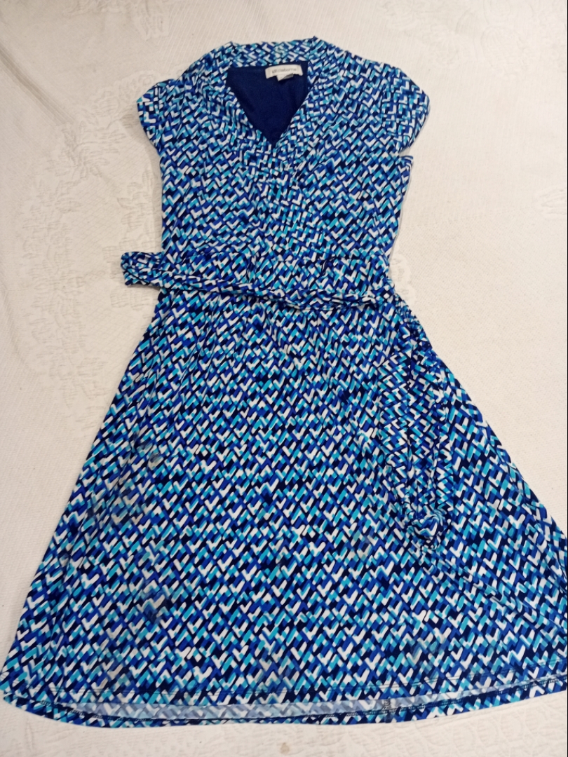 Vestito A Righe Blu Liz Claiborne