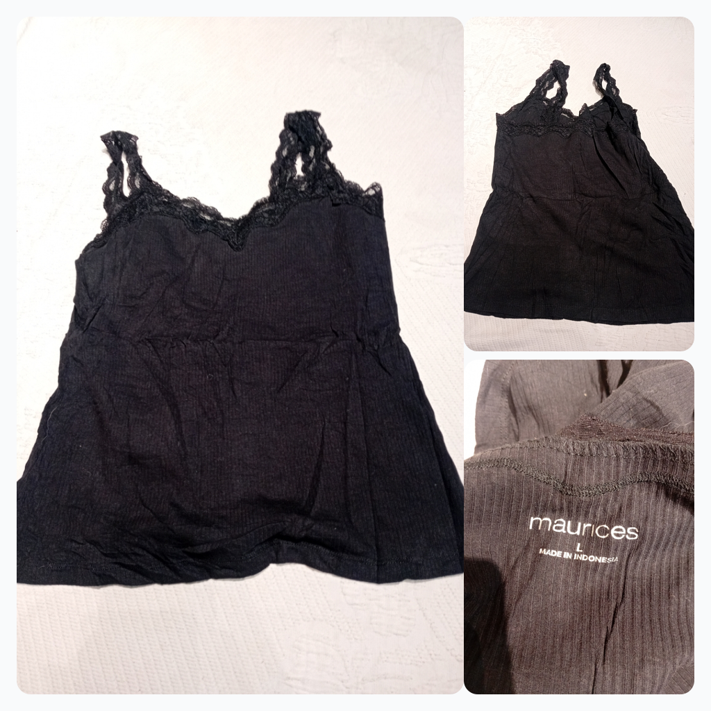 Top de tirantes con encaje negro