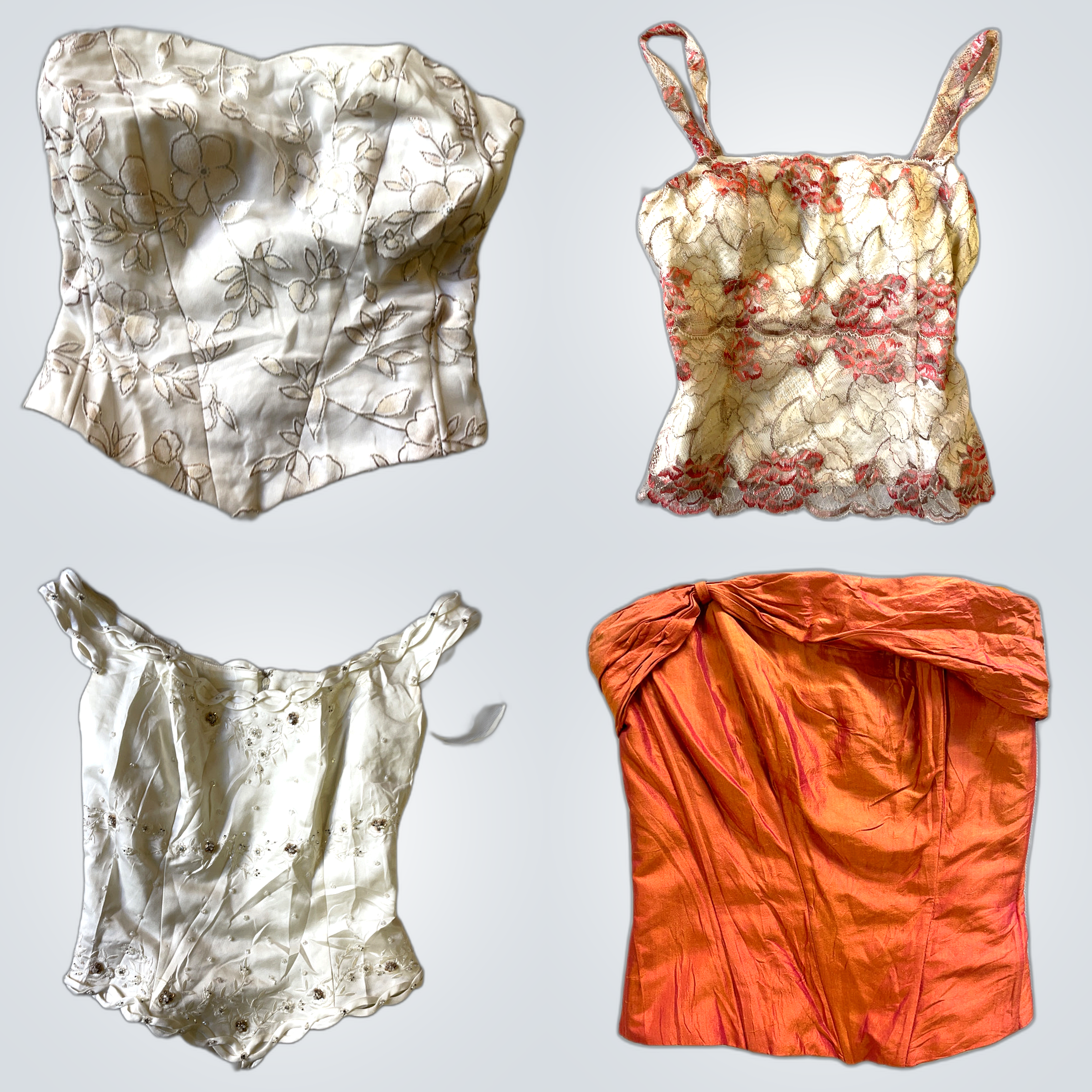 Silk & Lace Top Bundle - 8 Piece Camisole & Bustie..