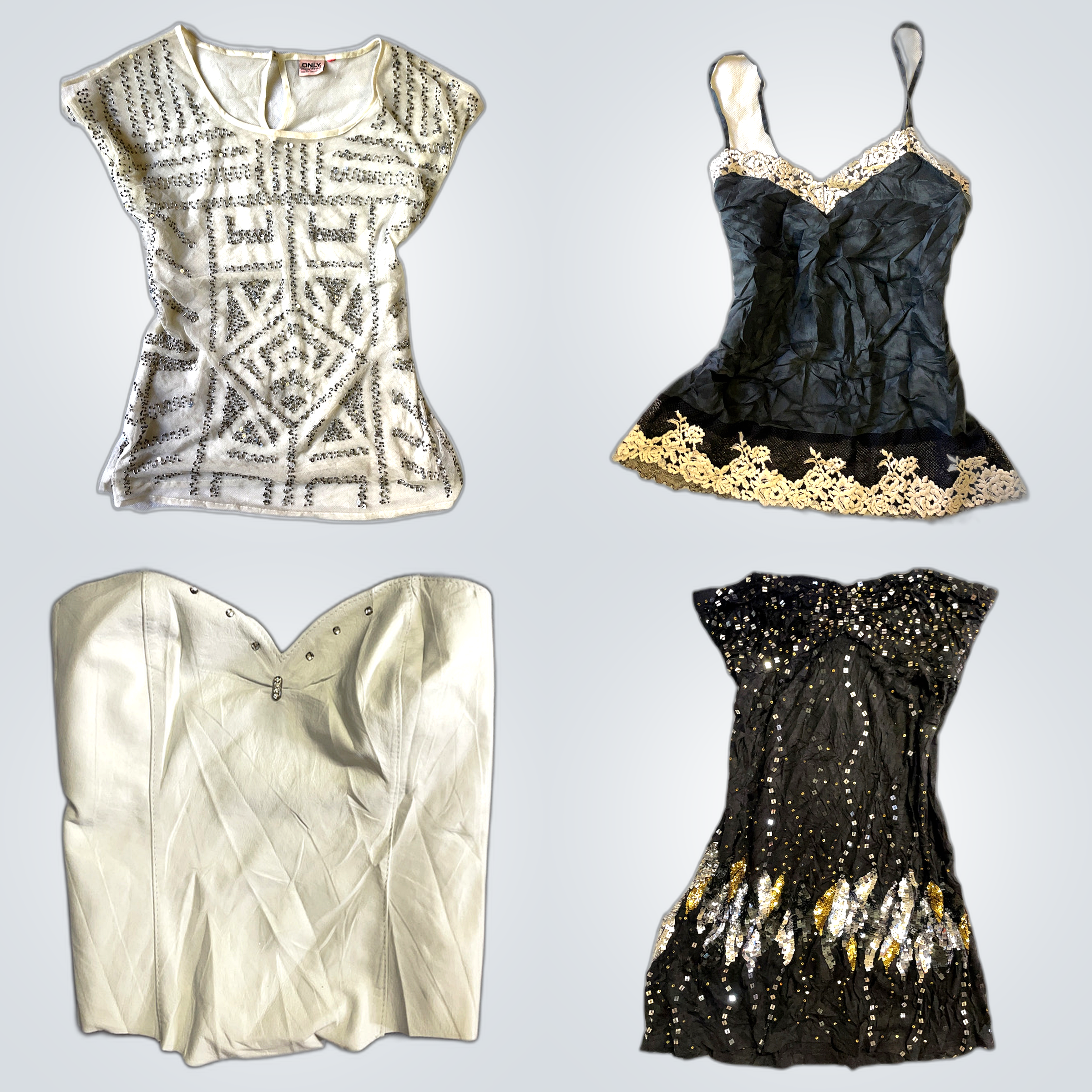 SES & More Top Brands Sequined Blouse Bundle of 9