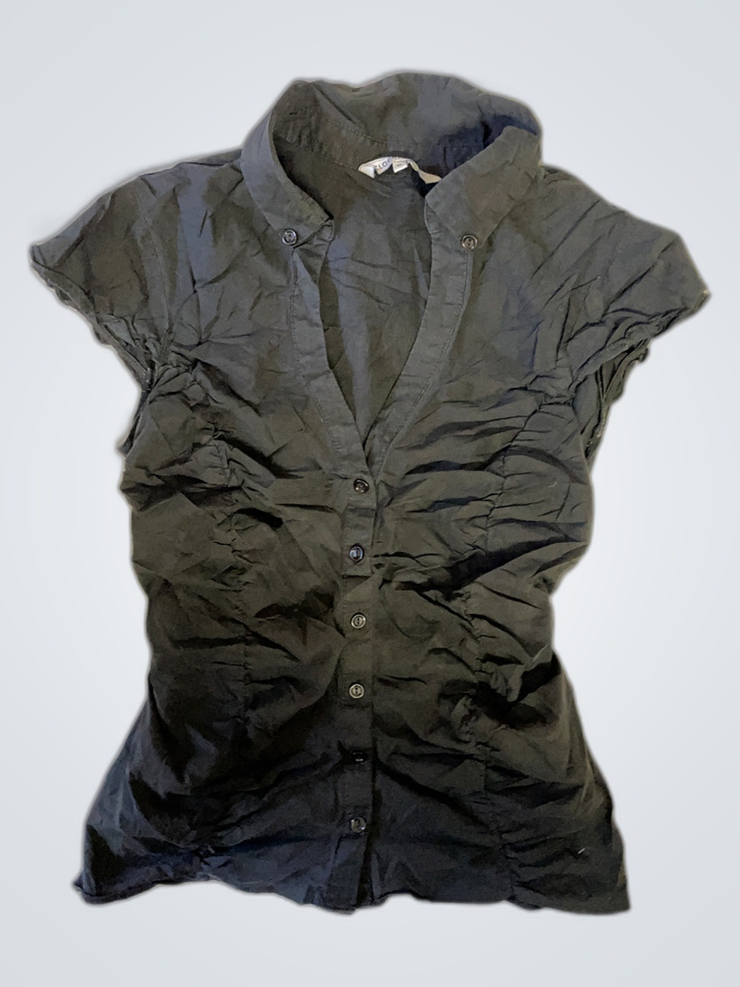 Clockhouse Graues Kurzarmhemd mit Knöpfen