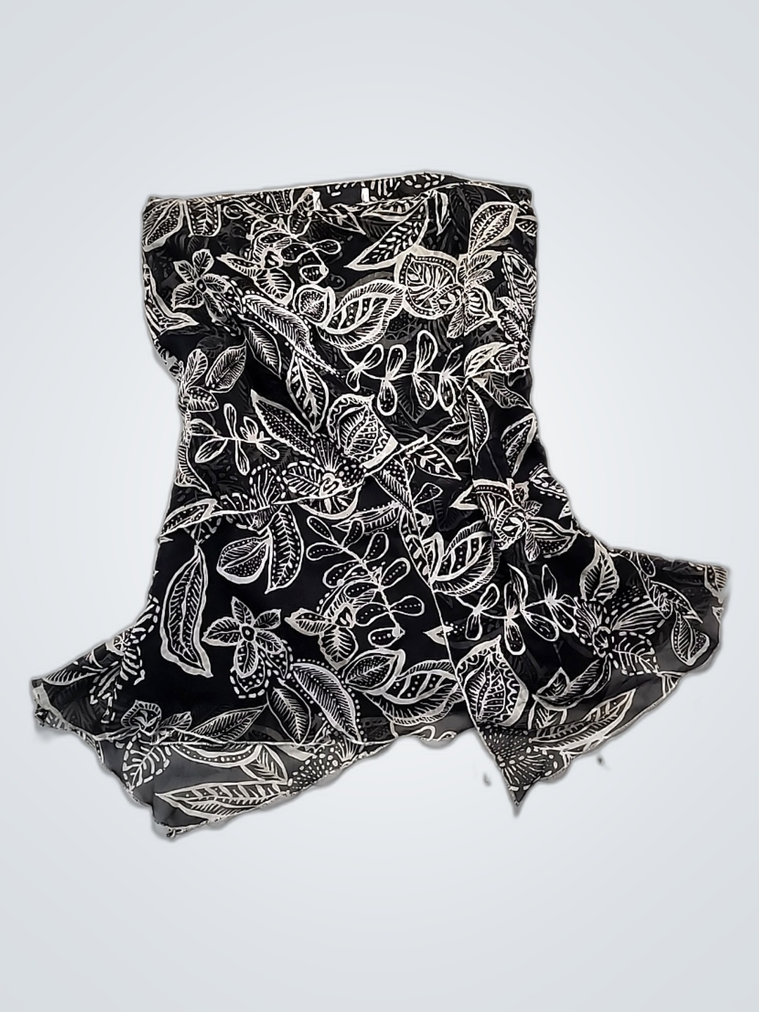 Black and White Floral Off-the-Shoulder Top