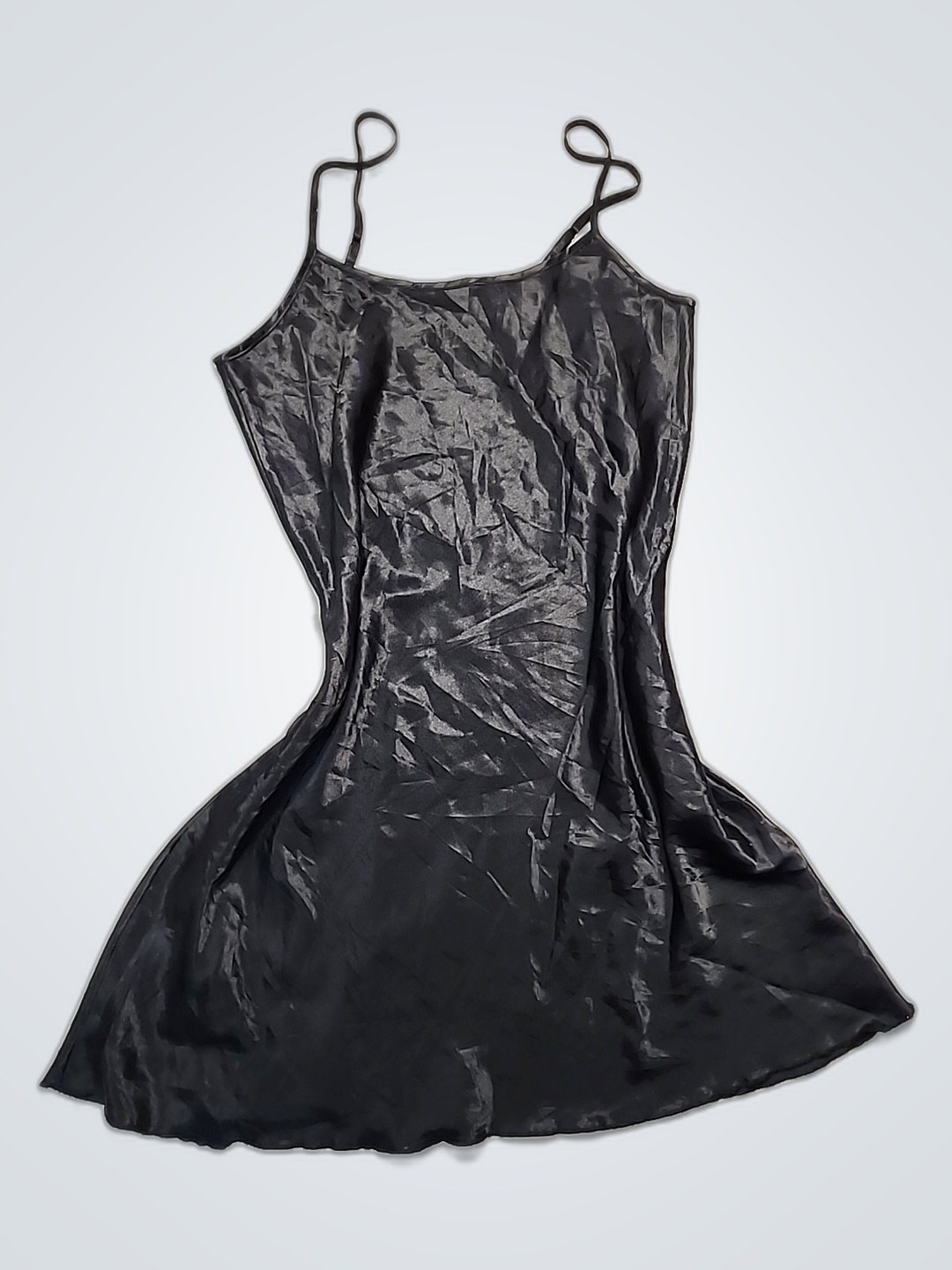 Black Satin Slip Dress