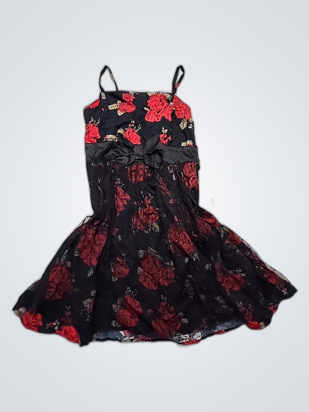 Black Floral Mini Dress