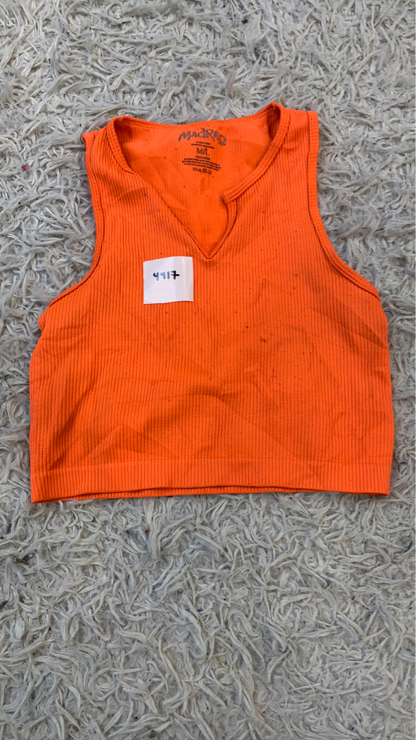 Top sin mangas acanalado naranja Madrag