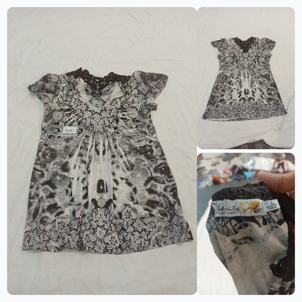 Top a maniche corte stampato