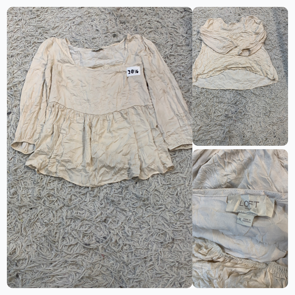 Blusa de manga larga con escote cuadrado LOFT