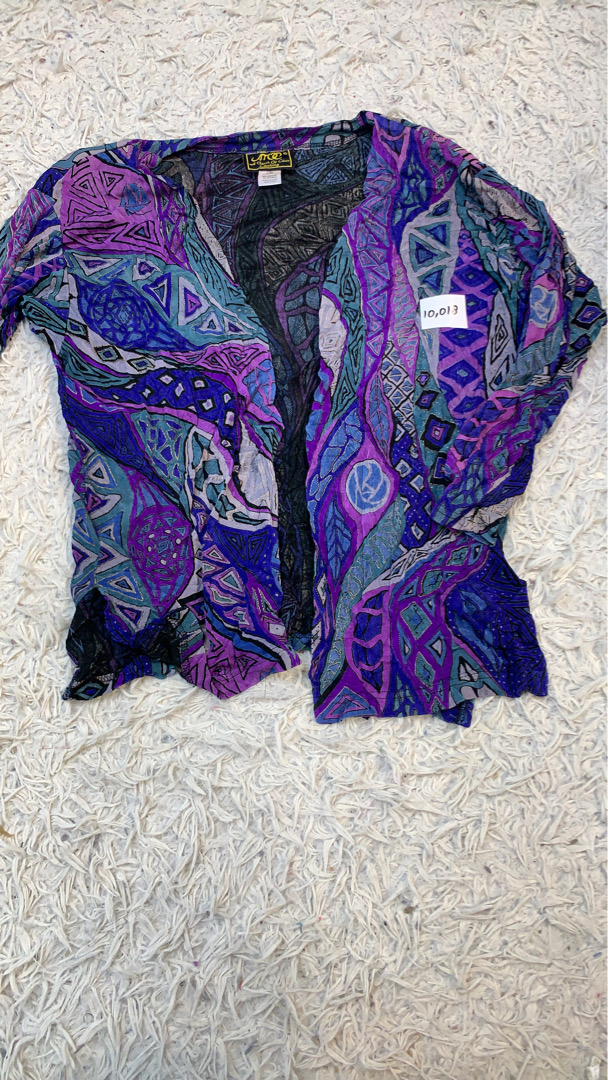 Cardigan en imprimé abstrait vintage