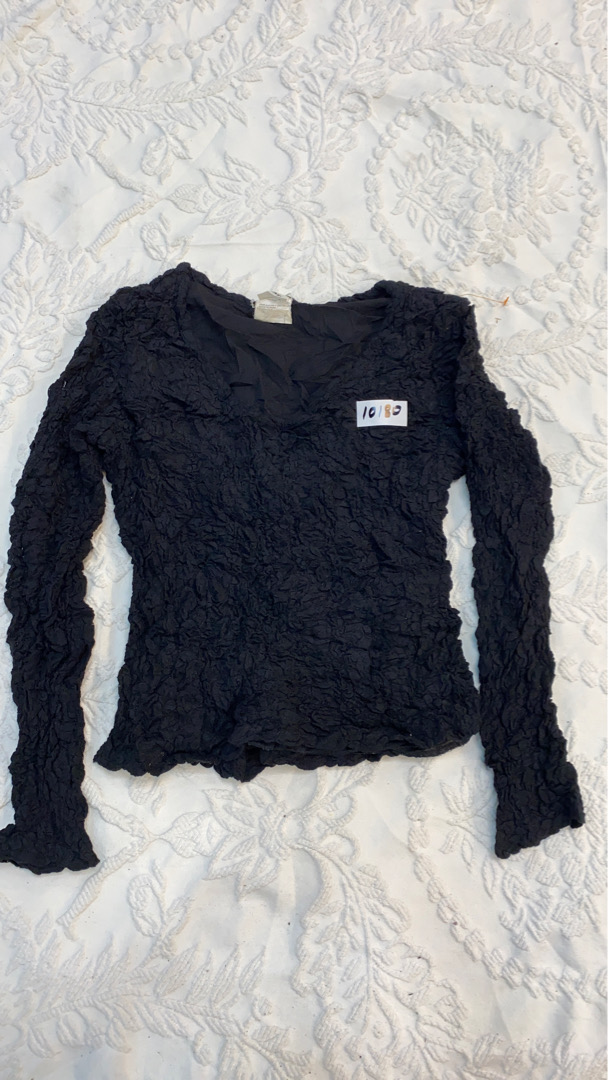 Tribal Black Textured Long Sleeve Top