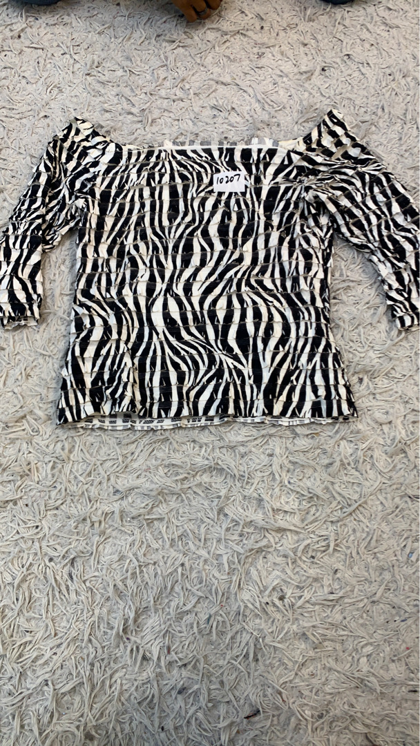 Zebra Print Off-Shoulder Top