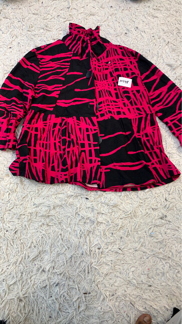 Damee Inc. Pink and Black Print Blouse