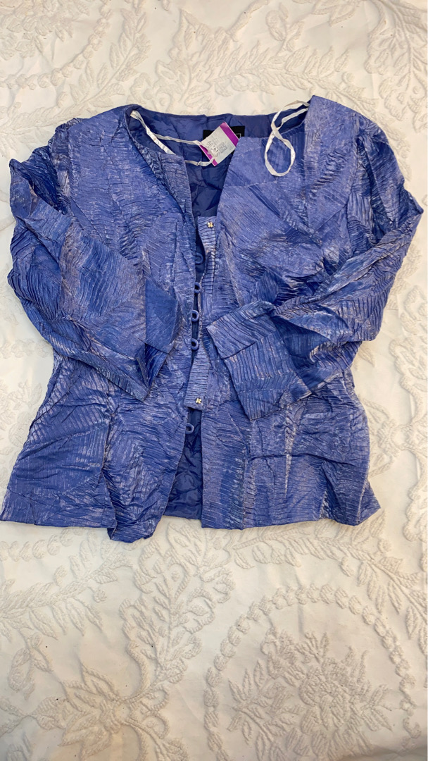 Alex Evening Blue Crinkle Jacket