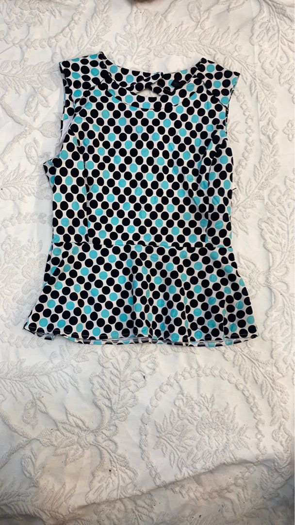 Worthington Polka Dot Peplum Top