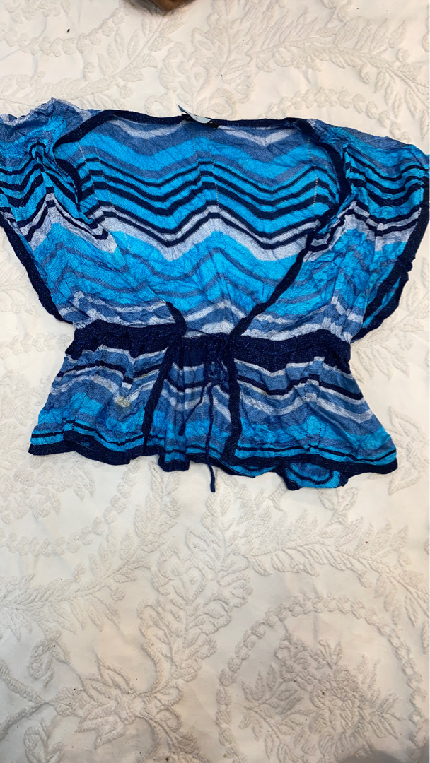 Bebe Blue Striped Top
