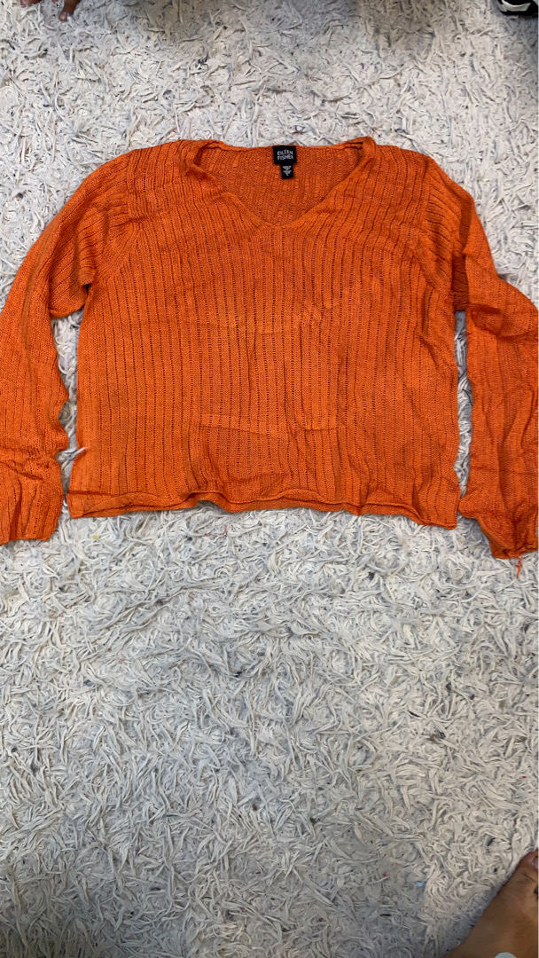 Eileen Fisher Orange Knit Sweater
