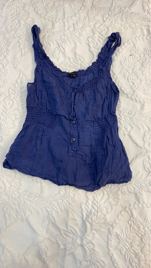 Theory Blue Sleeveless Top