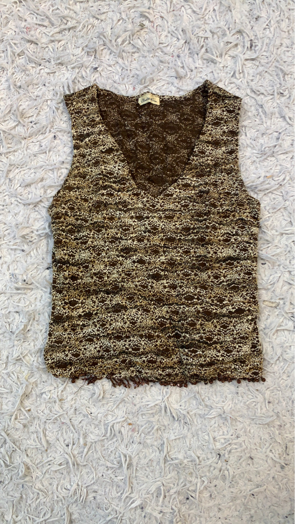 Charlotte Russe Brown Knit Sleeveless To..
