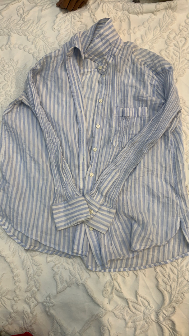 Old Navy Striped Boyfriend Shirt