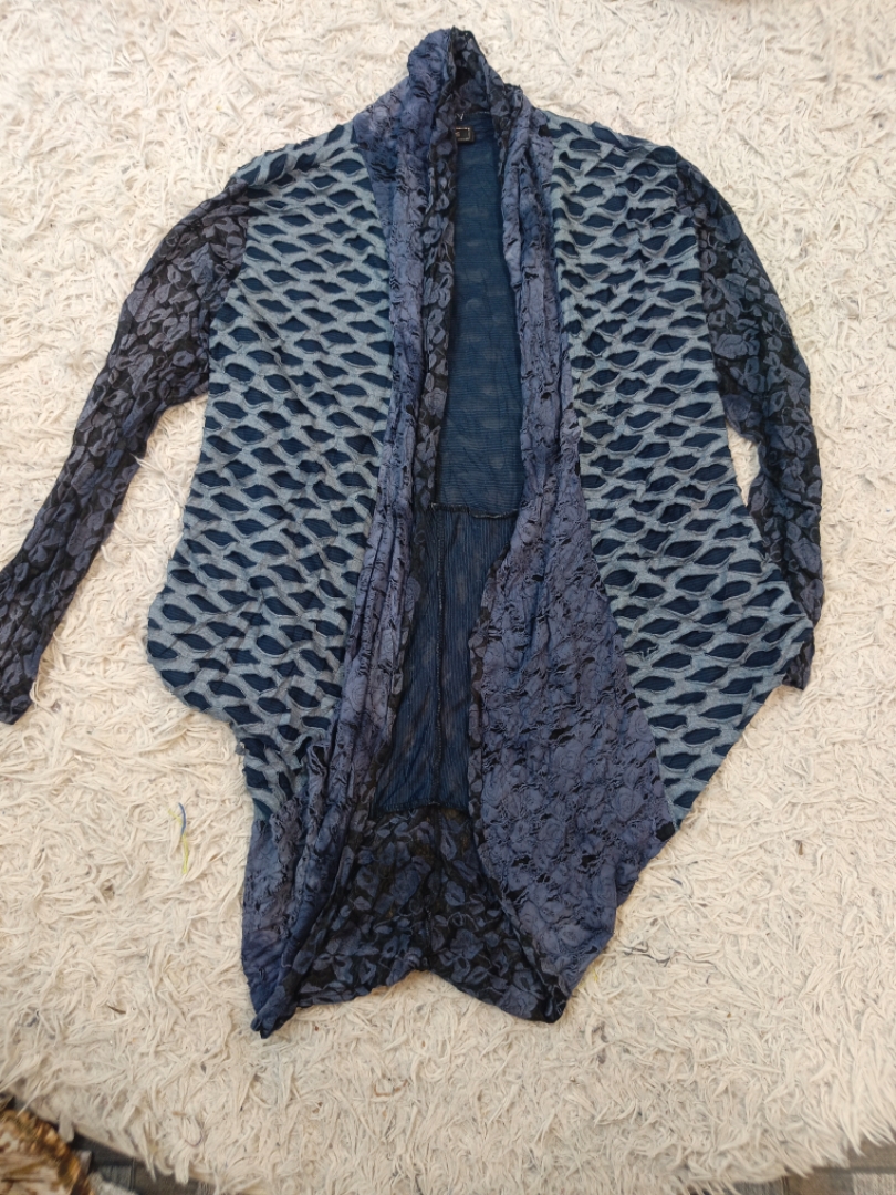 Minkas Blue Patterned Cardigan