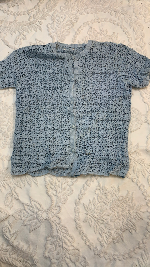 Blue Crochet Cardigan