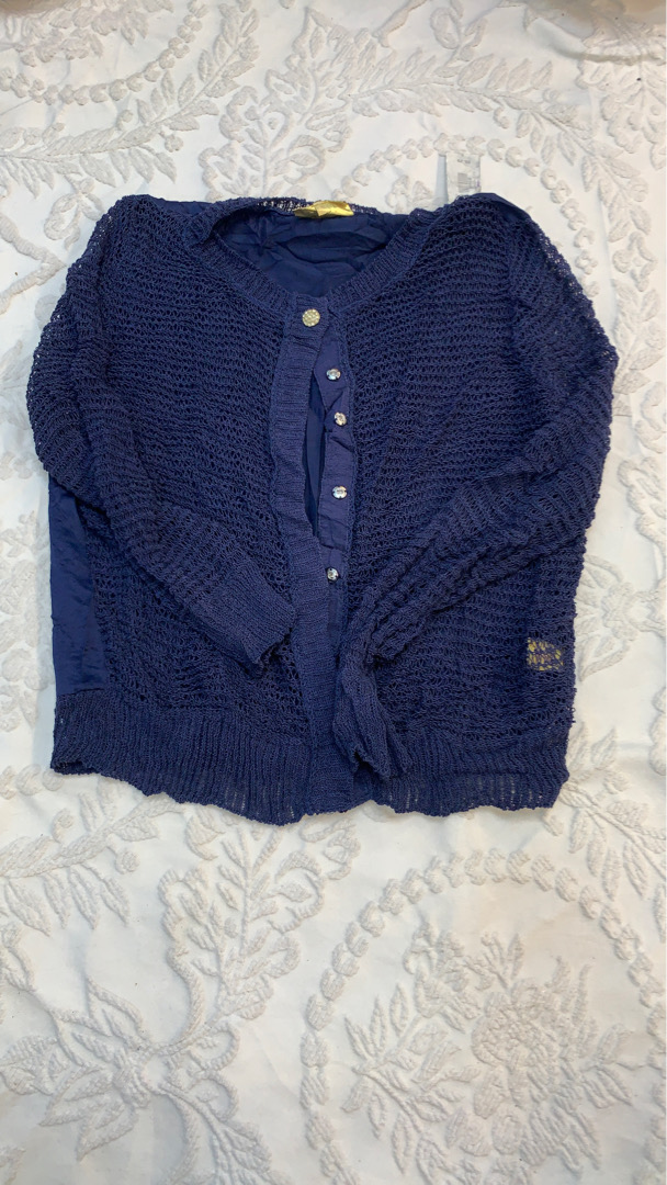 Princess Vera Wang Blue Knit Cardigan