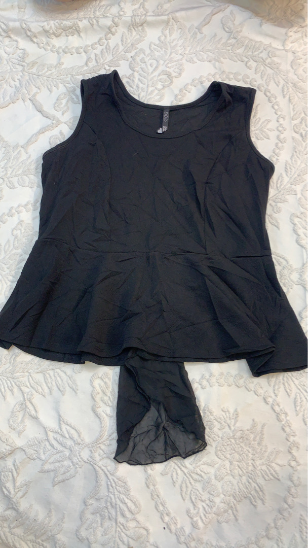 Black Peplum Tank Top